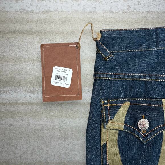 Vintage Y2K True Religion Jeans 30x32 Relaxed Flare Dark Wash Made in USA - Picture 6 of 7